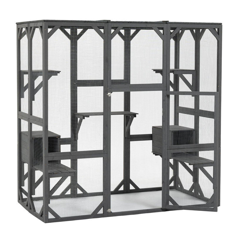 Alora Extra Large Outdoor Cat Kitten Playpen House With Platforms, And Waterproof Cover (SAK55092)